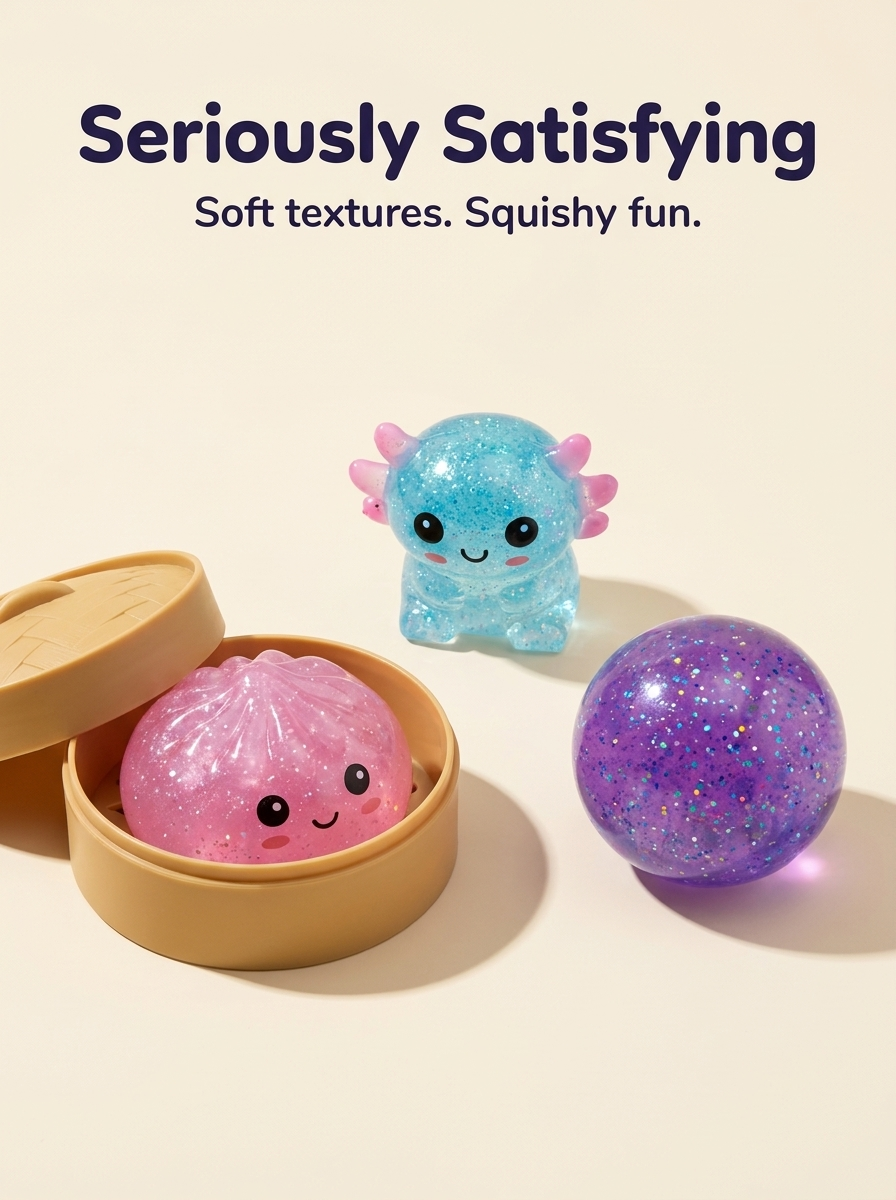 JOYIN Squishy Fun Box - 8 Piece Sensory Toy Gift Set